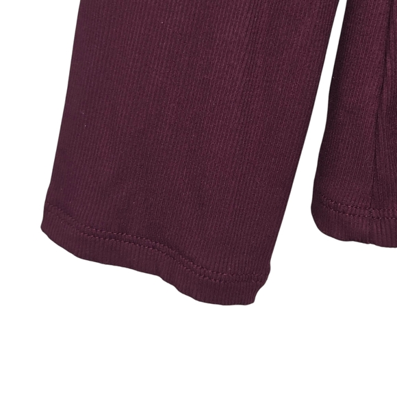 Athleta Women's Signature Modal Rib Henley Top Spiced Cabernet Size XL - Picture 3 of 8